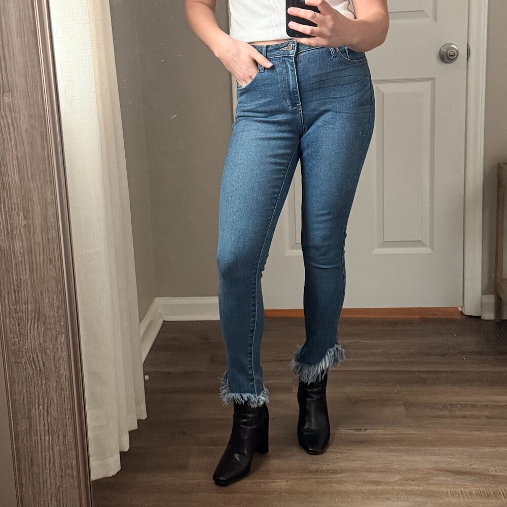 Just Black Fray Ankle Jeans Size 27